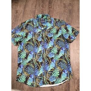 Broken Threads Tropical Shirt Short SLeeveXL Addicted to Summer Bold Leaf Print